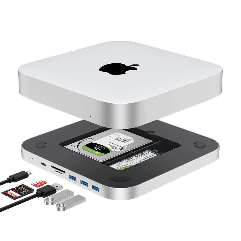 Mac mini M1/M2 Hub with Dual SSD Enclosure – Qwiizlab